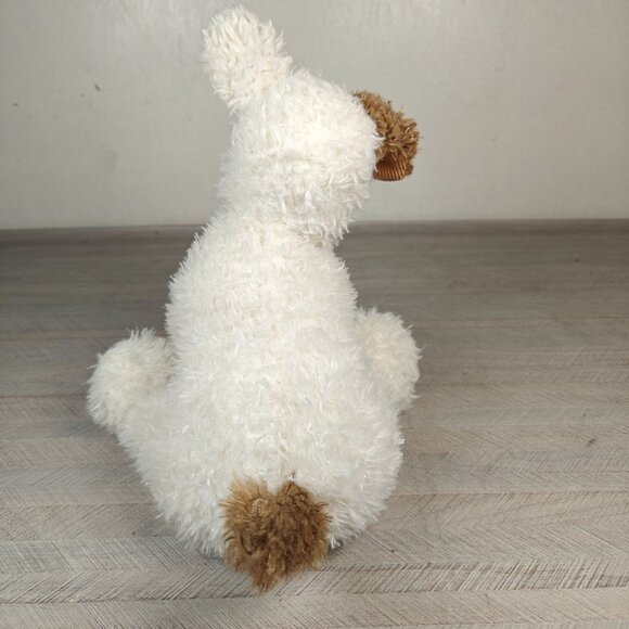 Barnes & Noble Exclusive Noble Plush Dog Toy 12" White Brown Fluffy Puppy - Picture 6 of 8
